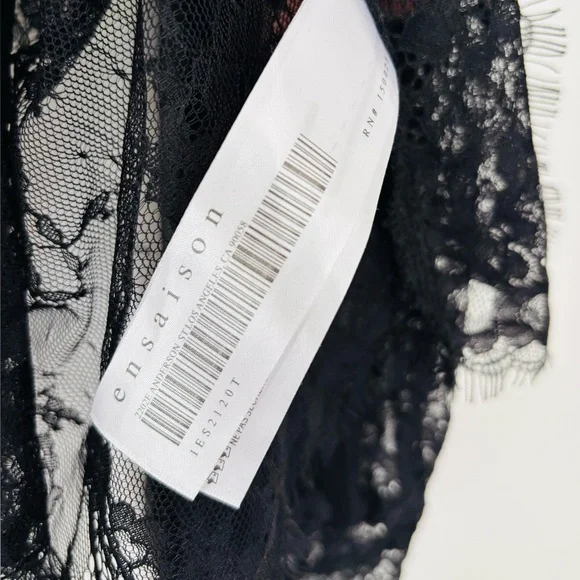 En Saison Black See Through Button Up Blouse size Large - Picture 4 of 4